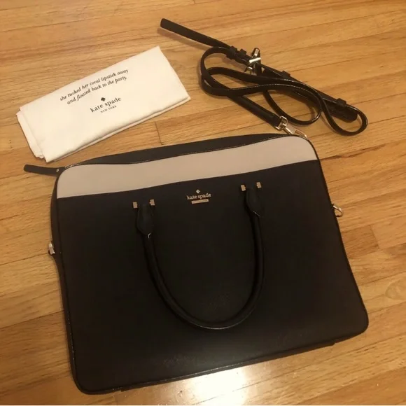 Amazon.com: Kate Spade New York Staci Large Laptop Tote Leather Handbag  Black wkru7099 : Clothing, Shoes & Jewelry